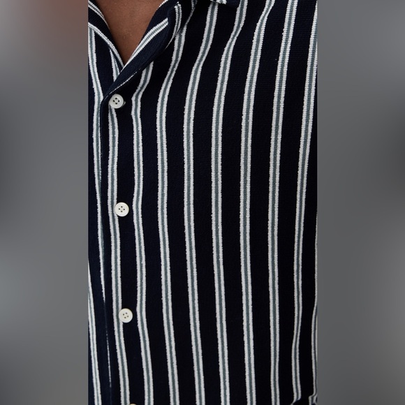 Madewell Blue/Gray/White Lisbon Short Sleeve Button Up Shirt NWT - Picture 12 of 12